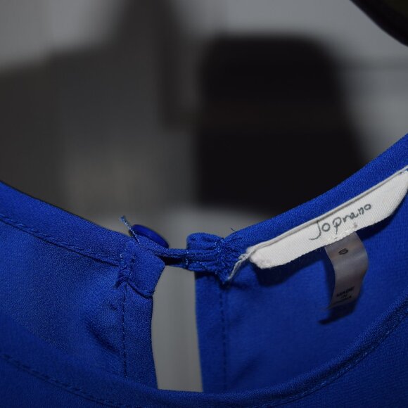 Soprano Sleeveless Womens Top Sz S Royal Blue Pullover Hi Low - Picture 2 of 4